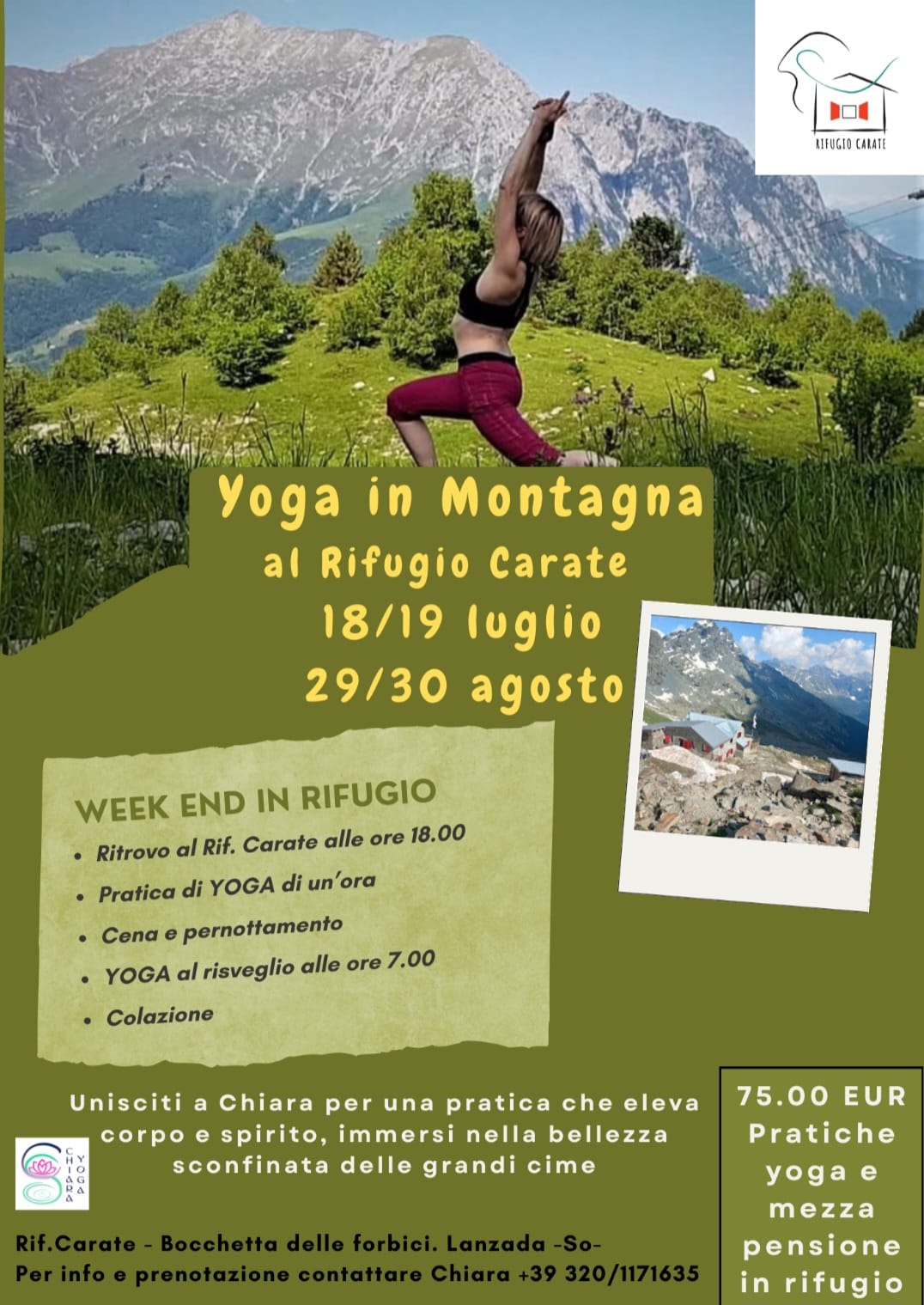 Scopri di più sull'articolo Yoga in Montagna – Rifugio Carate